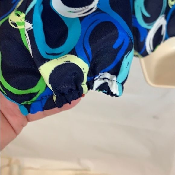 Pappagallo blue print tunic blouse - Picture 6 of 8